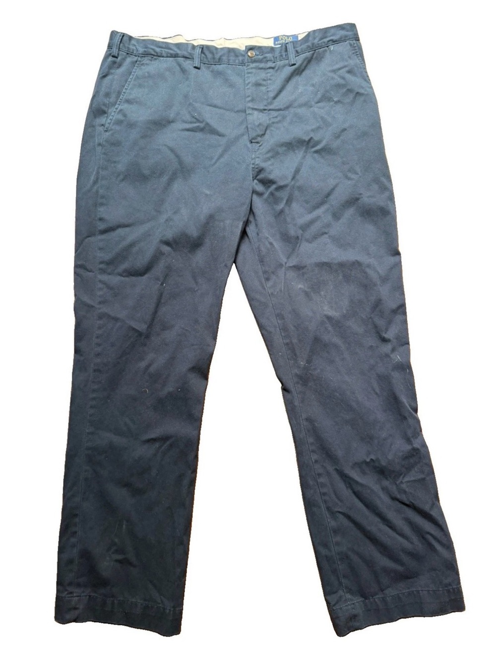 Polo Ralph Lauren Chino Pants Mens 40x32 Blue Navy Dress Flat Front